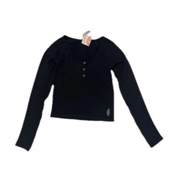 FP Movement Women's Bail Out Long Sleeve Black Layer size XS/S Active Cropped - Picture 8 of 8